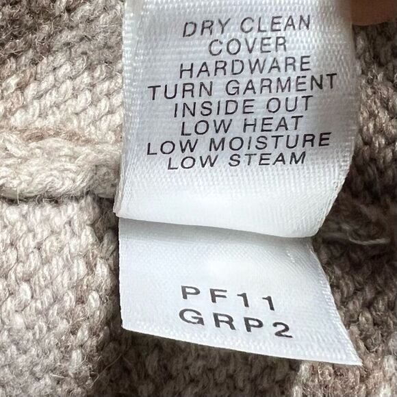 St. John Striped Cardigan Sweater in Dark Alabaster & Light Slate Women’s Small - Picture 8 of 15